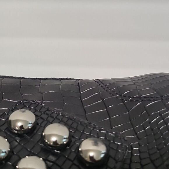 Schutz Croc Embossed Studded Lace Up Boots - Picture 16 of 16